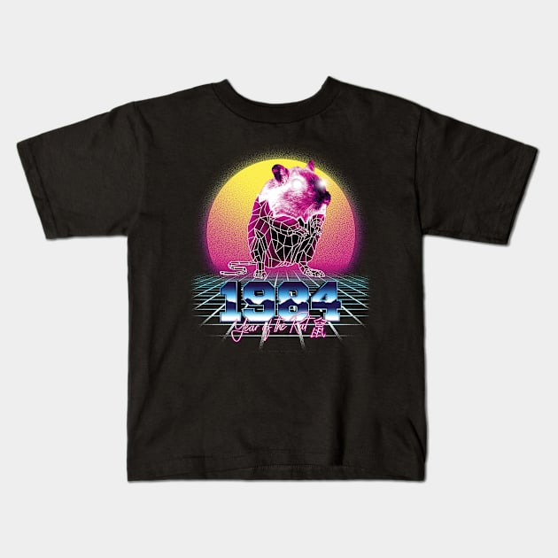 Awesome Since 1984 37th Birthday Vintage Retrowave Kids T-Shirt by cranko